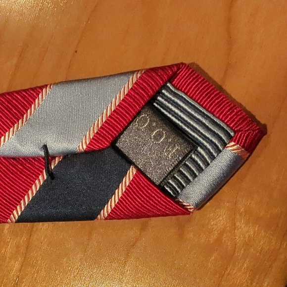 Forsyth blue and red classic rep stripe tie - Picture 3 of 3